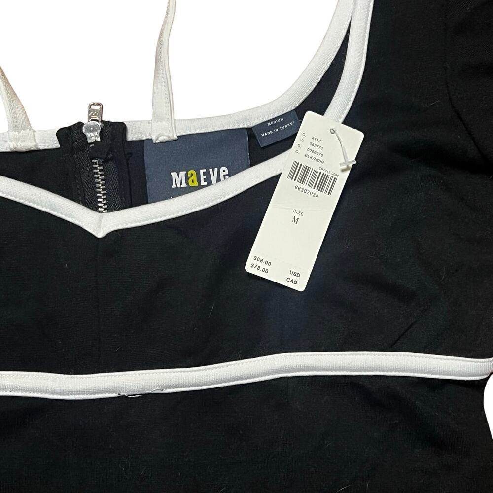 Maeve Anthropologie Sweetheart Ponte Top Black White NWT (some thread pulls) | M - Picture 5 of 8